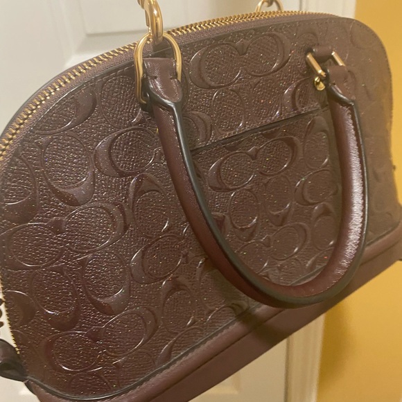 COACH F55450 MINI SIERRA SATCHEL IN SIGNATURE DEBOSSED PATENT LEATHER SOLD‼️ - Picture 6 of 15